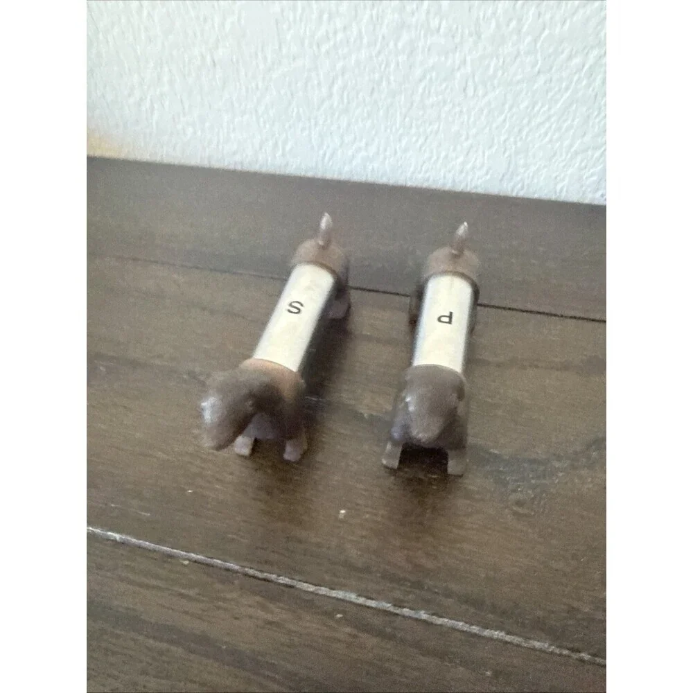 Stainless Steel Dachshund Salt And Pepper Shakers